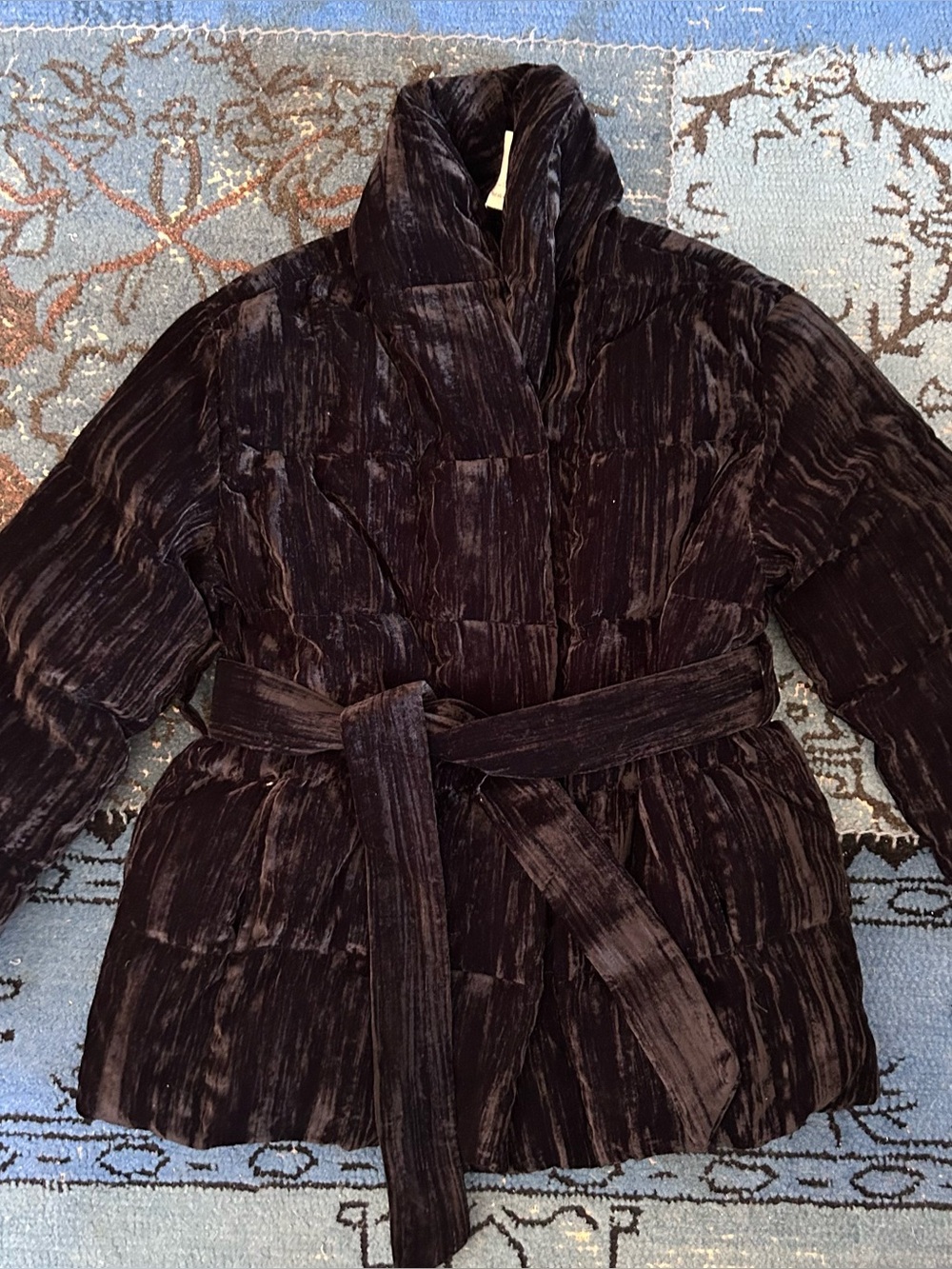 Wynne Velvet Crinkle Puffer Jacket